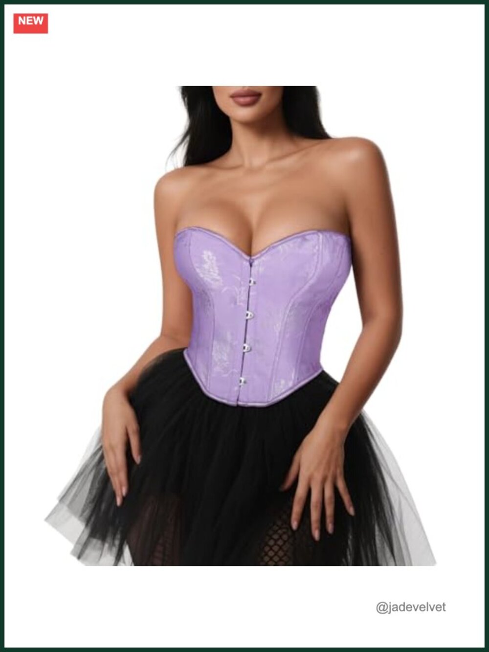 Lace Up Overbust Corset Top Polyester Spandex Bustier Shapewear